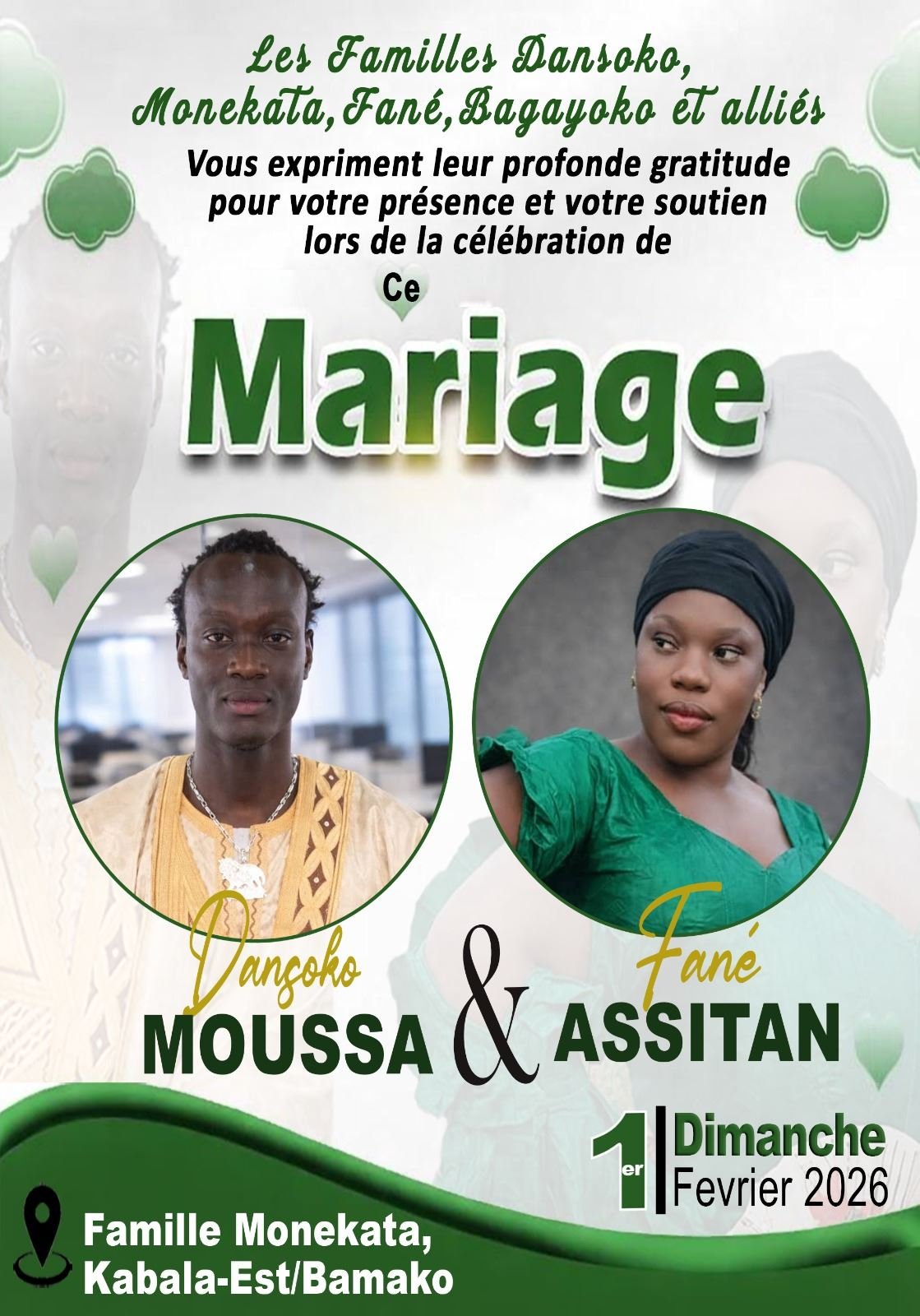 Annonce de mariage personnalisée conçue par BEA PRESTATION