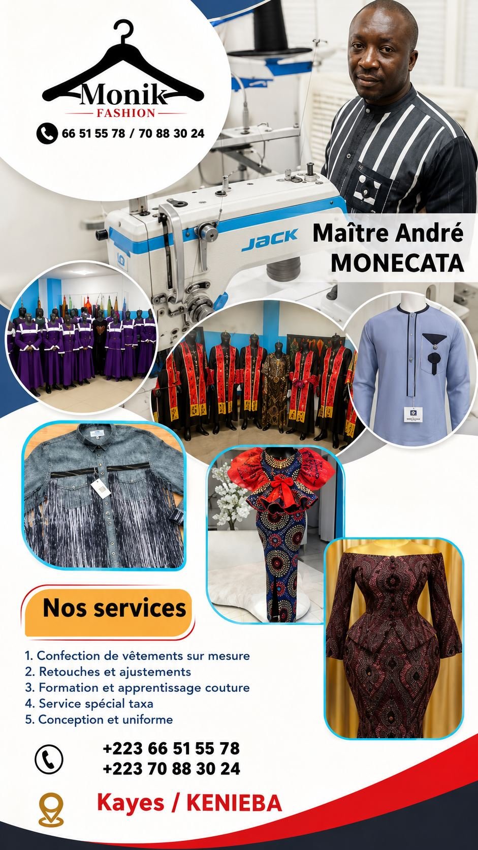 Flyer professionnel conçu pour un atelier de couture